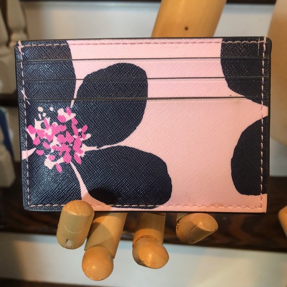 SEE KATE SPADE HIBISCUS BAG FOR SALE - KATE SPADE Pink Hibiscus Card Holder NWOT - Picture 5 of 15